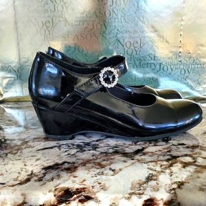 Shiny black dress shoes